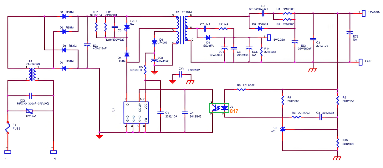 光耦在开关电源中的典型应用电路